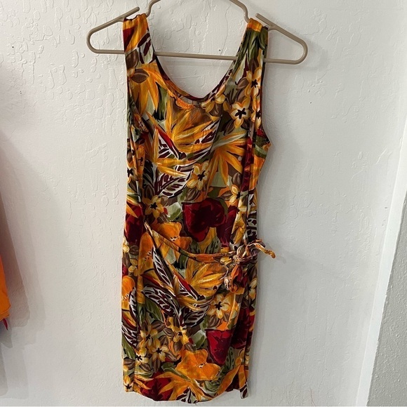 Vintage Hilo Hattie Made in Hawaii Tank Faux Wrap Tropical Dress Size S - Picture 1 of 10